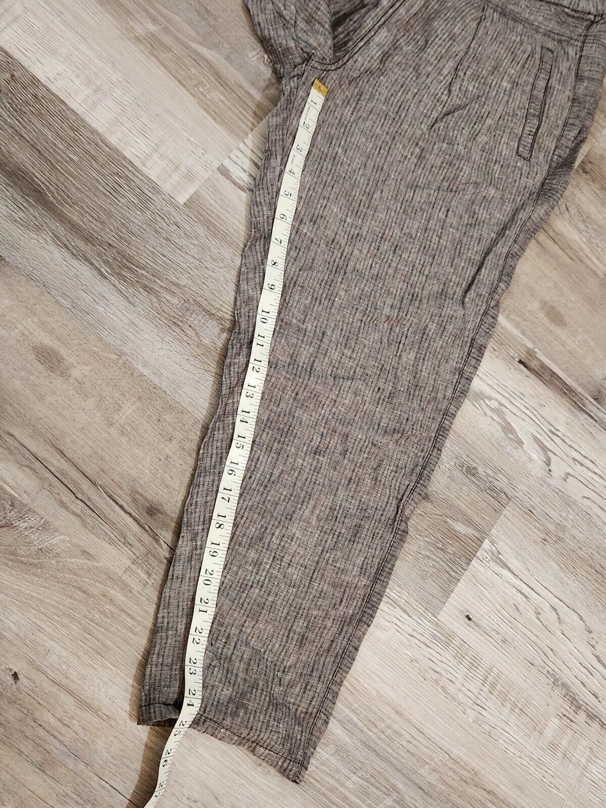 Designer HEI Linen Pants Capris Size Small Pockets Pin Stripes Brown Size 28" / US 6 / IT 42 - 7 Thumbnail