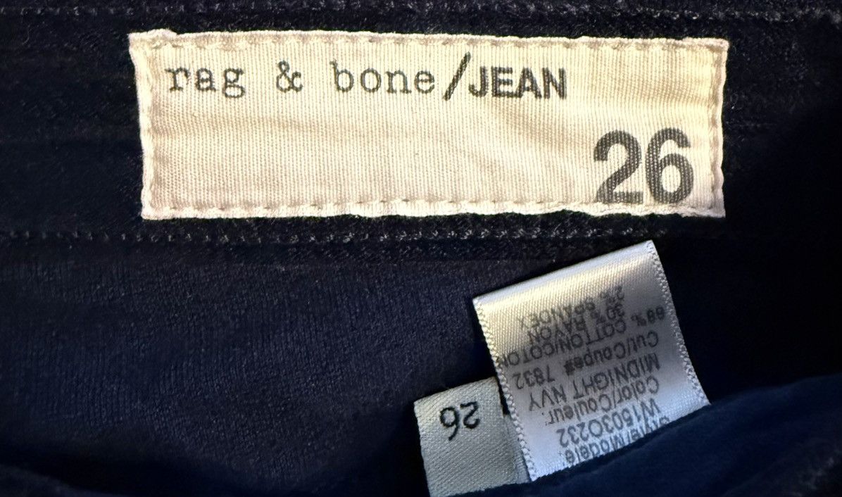 Rag & Bone Rag & Bone Midnight Navy Velvet Skinny Jeans — Size 26 Size 26" / US 2 / IT 38 - 4 Thumbnail