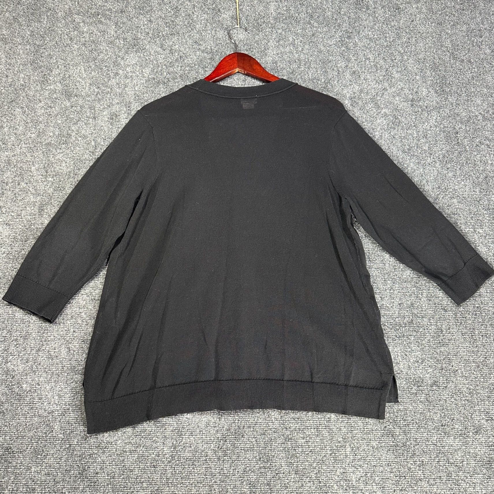 Vintage Chicos Cardigan Womens Large Black Stretch Knit Button Up 3/4 Sleeve Rib Hem Ladies Regular Small Batch of 1? Size L / US 10 / IT 46 - 7 Thumbnail