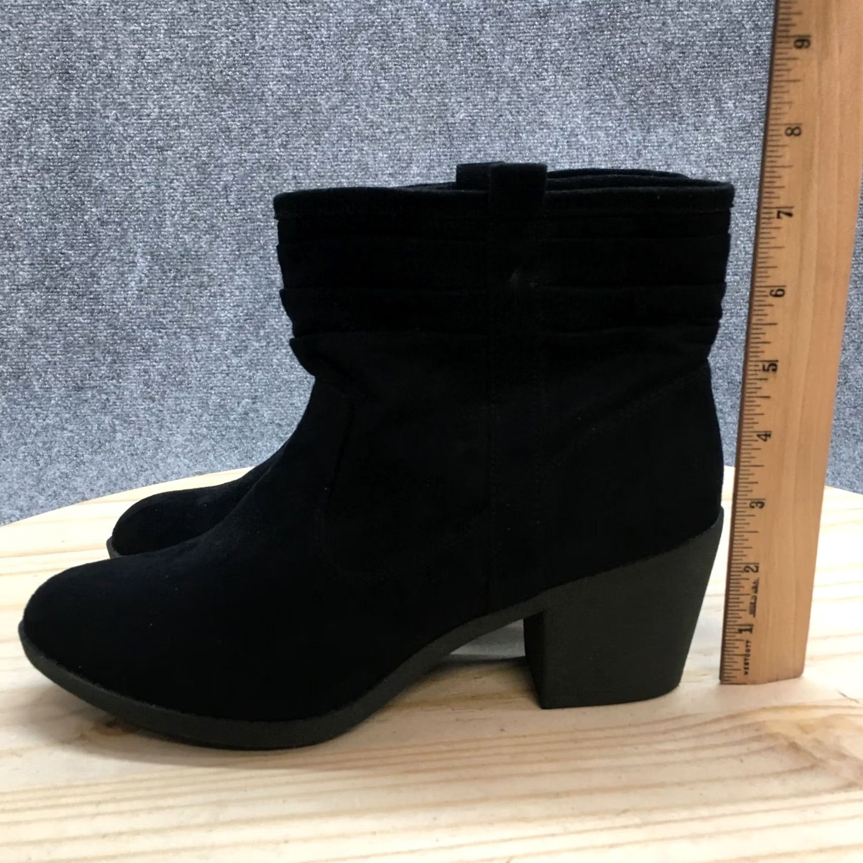 Vintage Arizona Boots Womens 10 M Garber Ankle Bootie Black Pull On Casual Block Heels Shoes Size US 10 / IT 40 - 7 Thumbnail