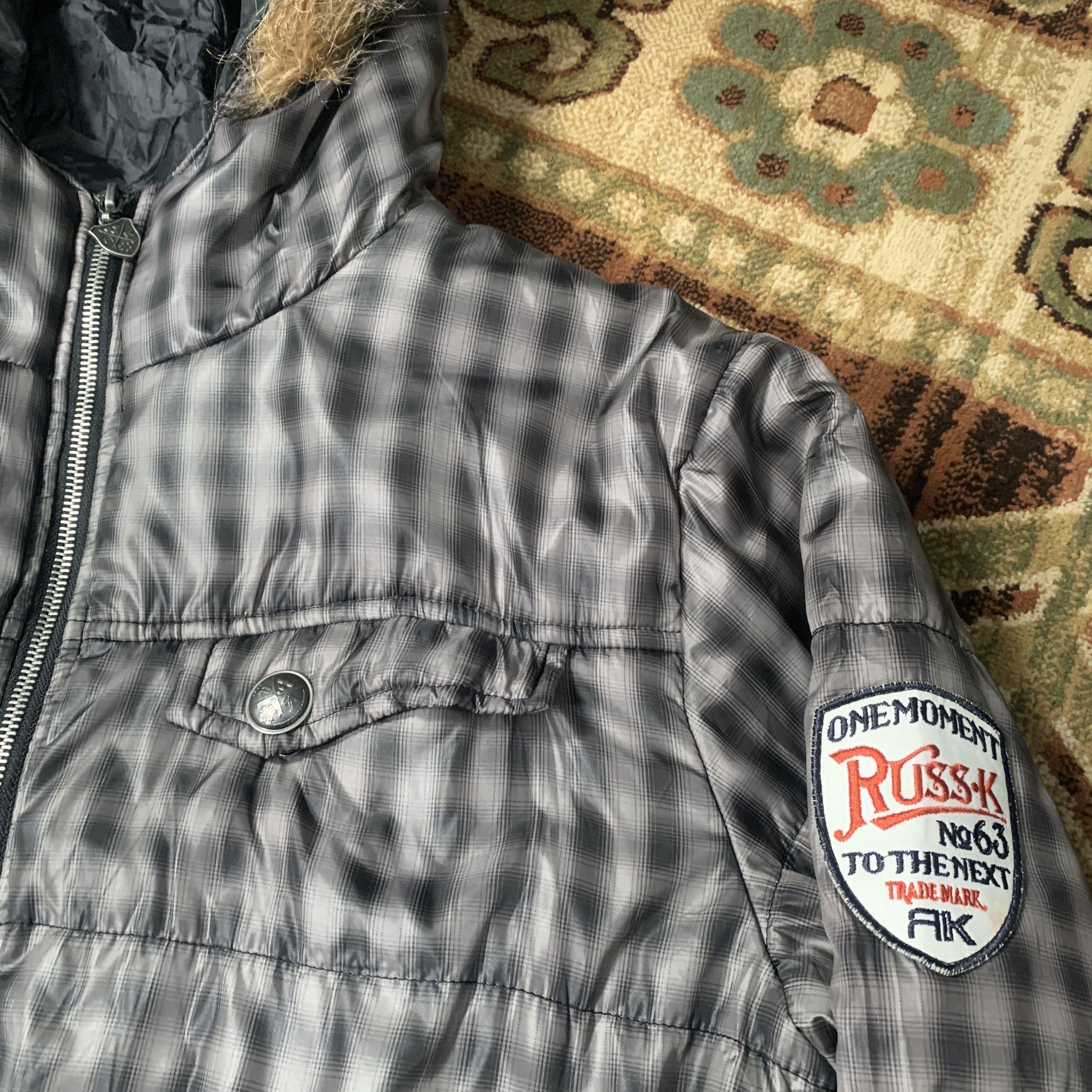 Japanese Brand 2000s Japanese Ifsix Pattern Puffer Down Fur Jacket Size US M / EU 48-50 / 2 - 2 Thumbnail
