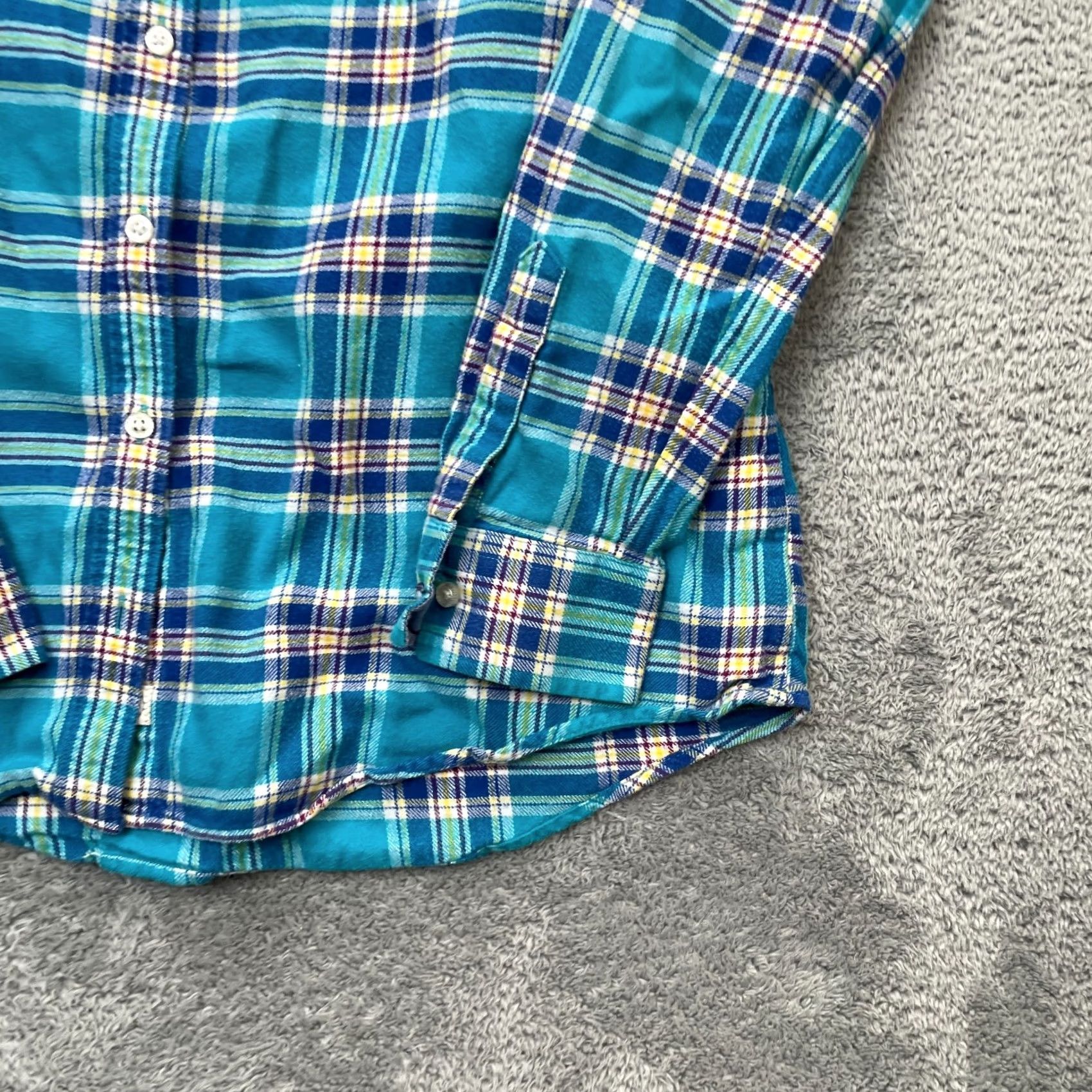 Lands' End VINTAGE Lands' End Shirt Womens M Tall Blue Plaid Flannel Cotton Button Up Size M / US 6-8 / IT 42-44 - 5 Thumbnail