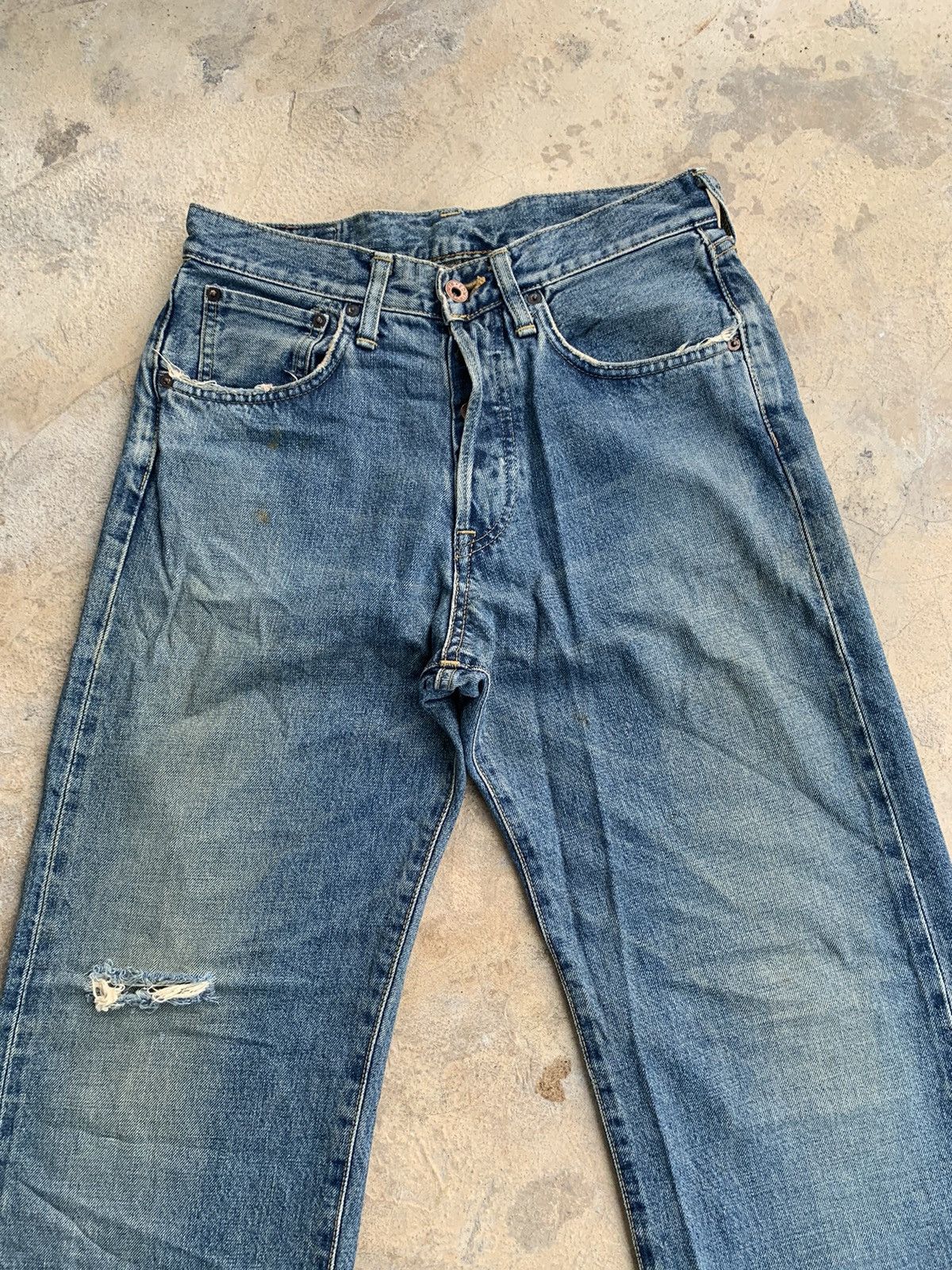 Edwin × Vintage Edwin 505X Selvedge distressed denim Size US 29 - 9 Thumbnail