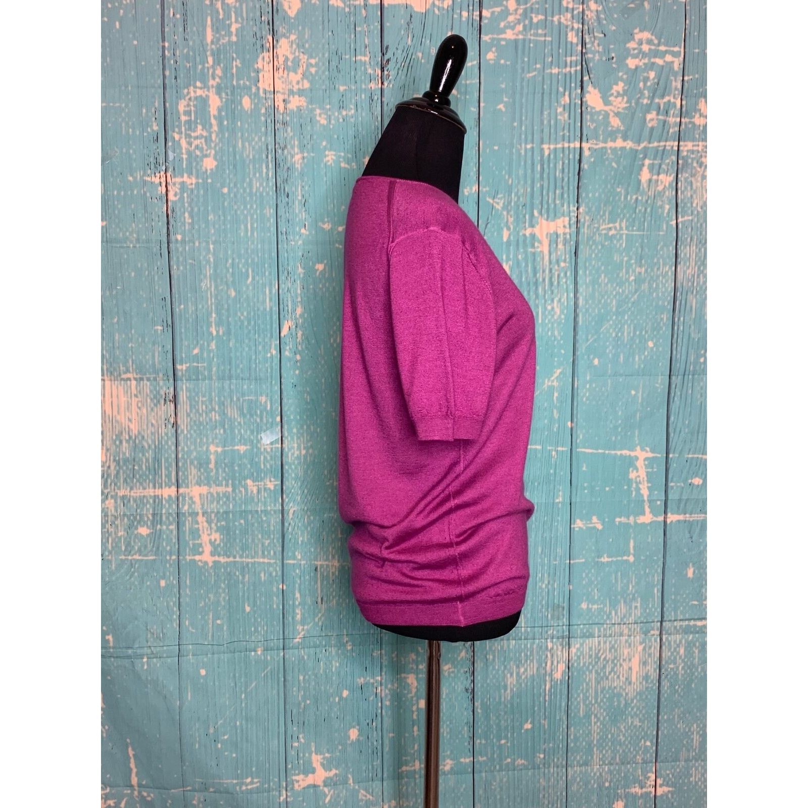 Cruciani Cruciani Fuchsia short sleeves sweater top size small Size S / US 4 / IT 40 - 8 Thumbnail