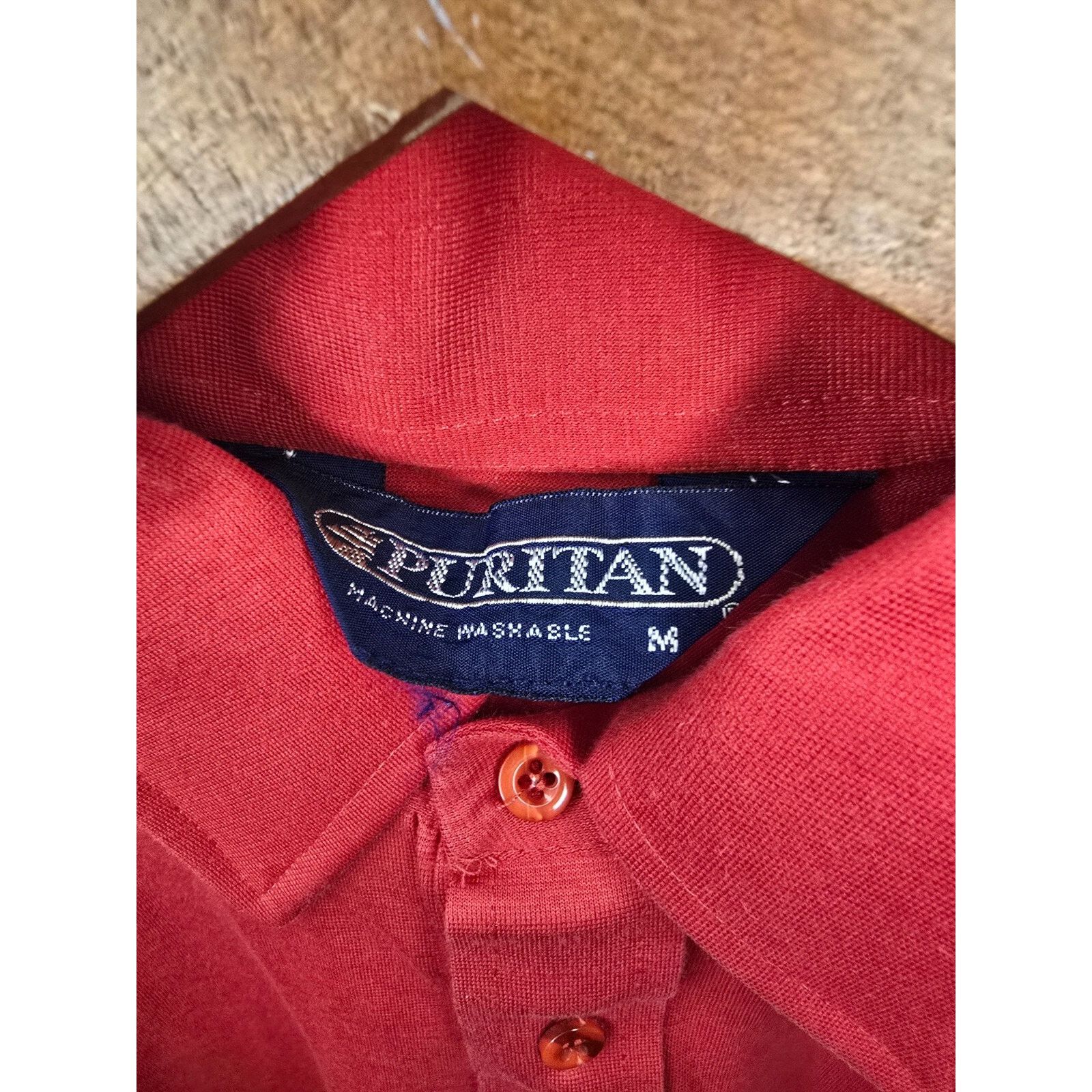 Puritan Vintage Womens Puritan Polo Medium Red short Sleeve Shirt Size M / US 6-8 / IT 42-44 - 7 Thumbnail