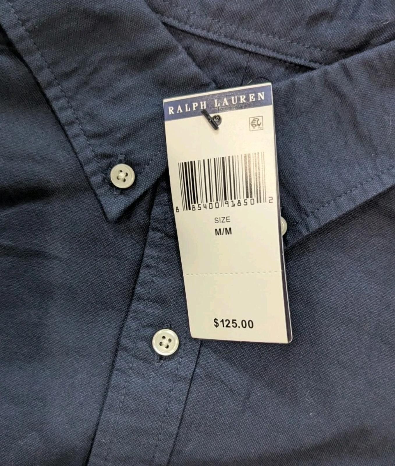 Polo Ralph Lauren Unisex Ralph Lauren Classic Oxford Shirt Navy Blue Medium Size US M / EU 48-50 / 2 - 4 Thumbnail