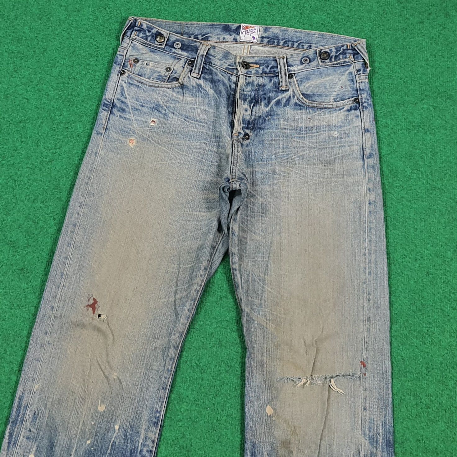 Prps Vintage Prps Made in Japan Painted Distressed Denim E1N38 Size US 33 - 2 Thumbnail