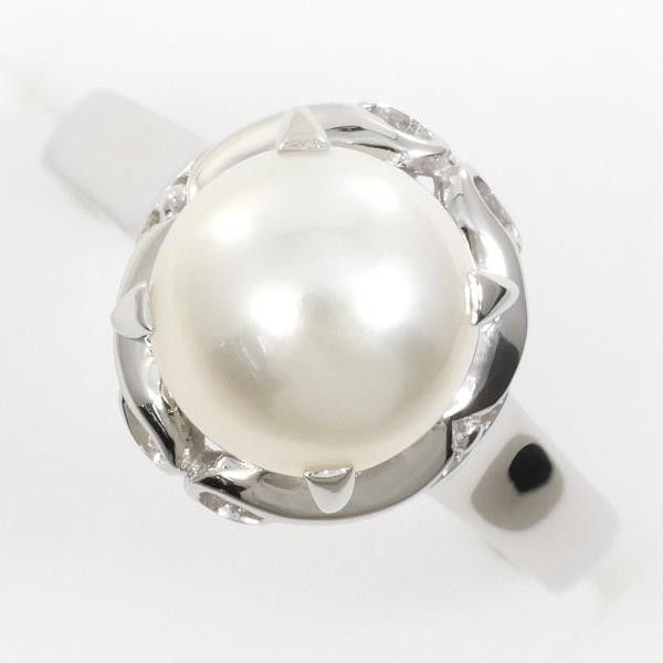 Other PT900 Platinum Pearl Ring 8.5 Size Metal Ring in Great Condition