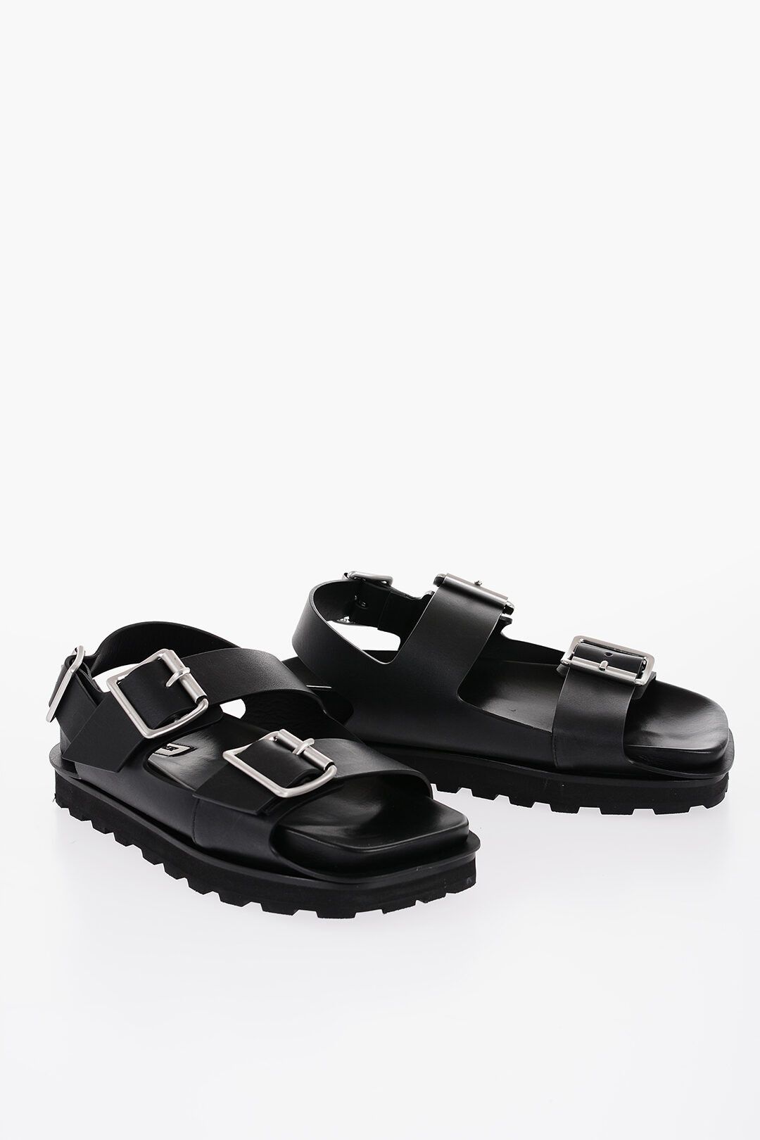 Jil Sander og1mm0625 Leather Slingback Sandals in Black Size US 7 / EU 40 - 2 Thumbnail
