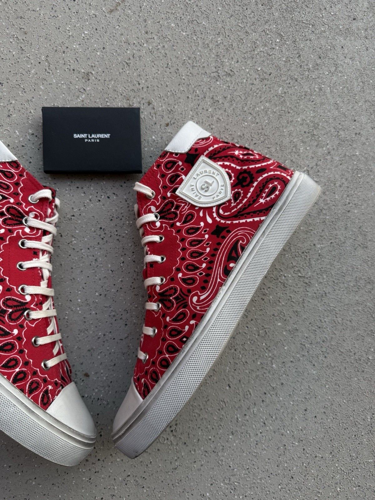 Saint Laurent Paris Saint Laurent Canvas Bedford Bandana Mens High Top Sneakers Size US 9 / EU 42 - 3 Thumbnail