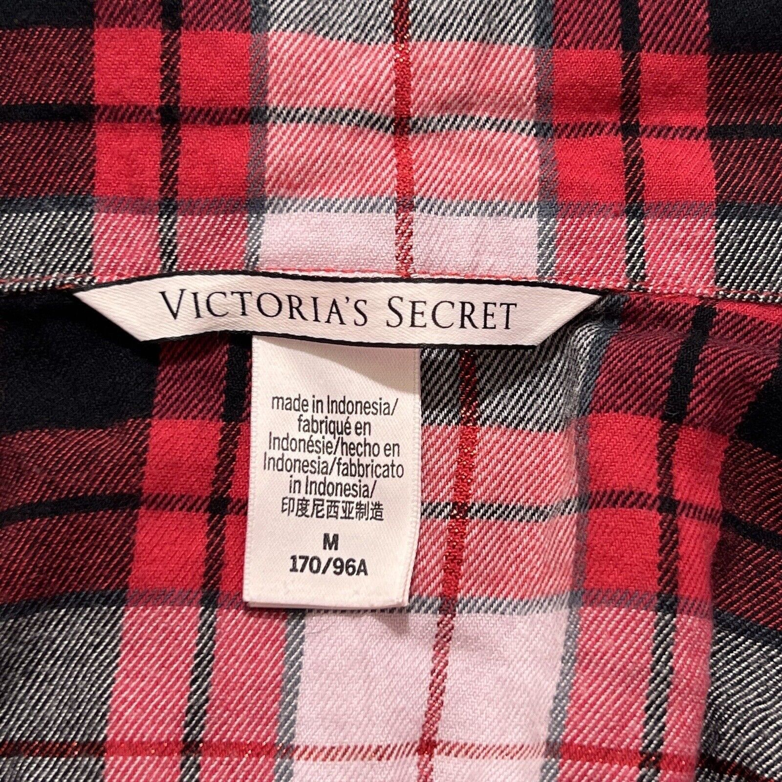 Victoria's Secret Victoria's Secret Medium Red Plaid Button Up Sleepwear Shirt Size M / US 6-8 / IT 42-44 - 3 Thumbnail