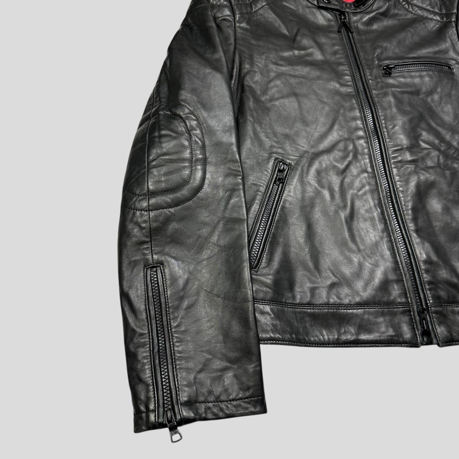 Armani Armani Leather Moto Padded Biker Jacket - S Size US S / EU 44-46 / 1 - 2 Thumbnail