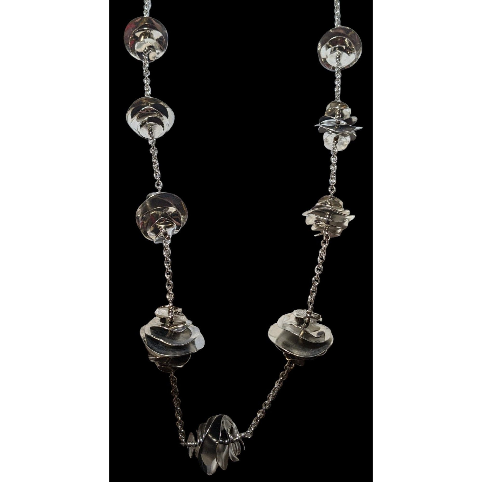 Other Abstract Silver Floral Chime Disc Necklace Size ONE SIZE - 1 Thumbnail