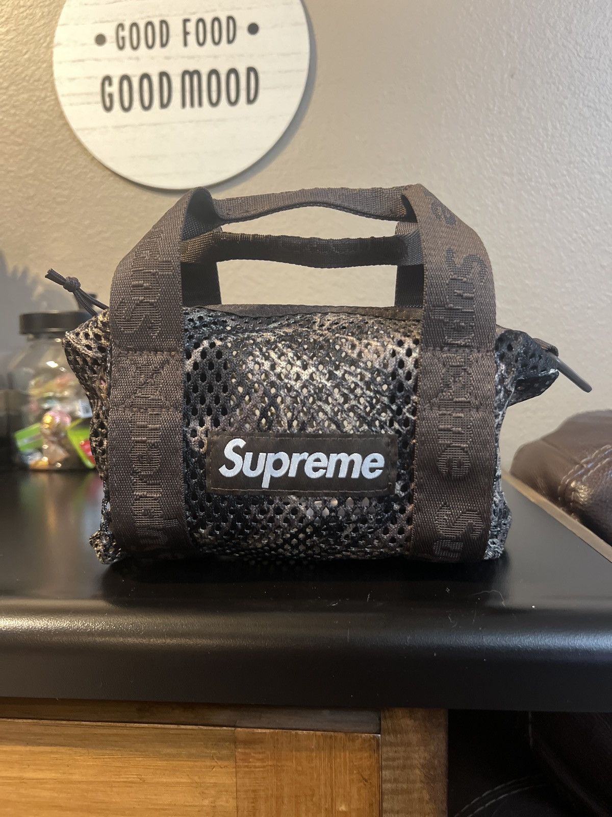Supreme Mesh Mini Duffle Bag True Timber Kanati Camo in Brown, Men's