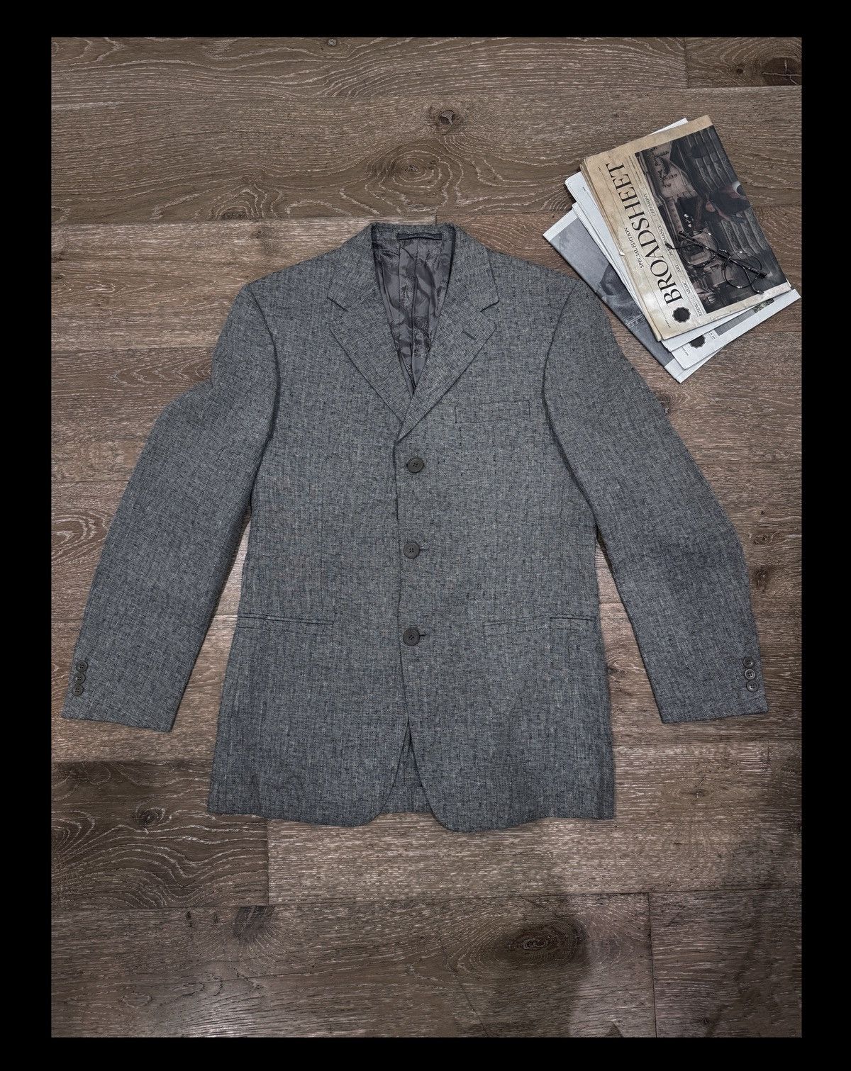 Versace Final Price. Vintage Versace textured grey wool blend blazer Size 46S - 3 Thumbnail