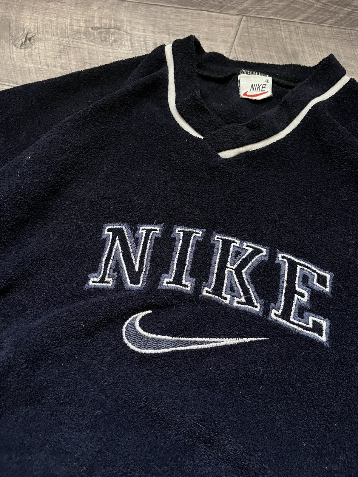 Nike Vintage Nike Sweatshirt Big Logo Swoosh Rare Blue Size US XL / EU 56 / 4 - 3 Thumbnail