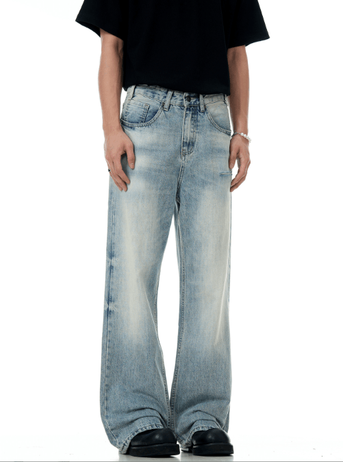 Japanese Brand American retro light blue street casual loose flared jeans Size US 32 / EU 48 - 3 Thumbnail