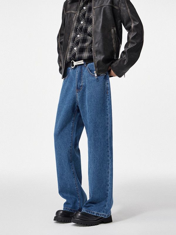 Japanese Brand Men's versatile Cleanfit wide-leg flared baggy jeans Size US 32 / EU 48 - 3 Thumbnail