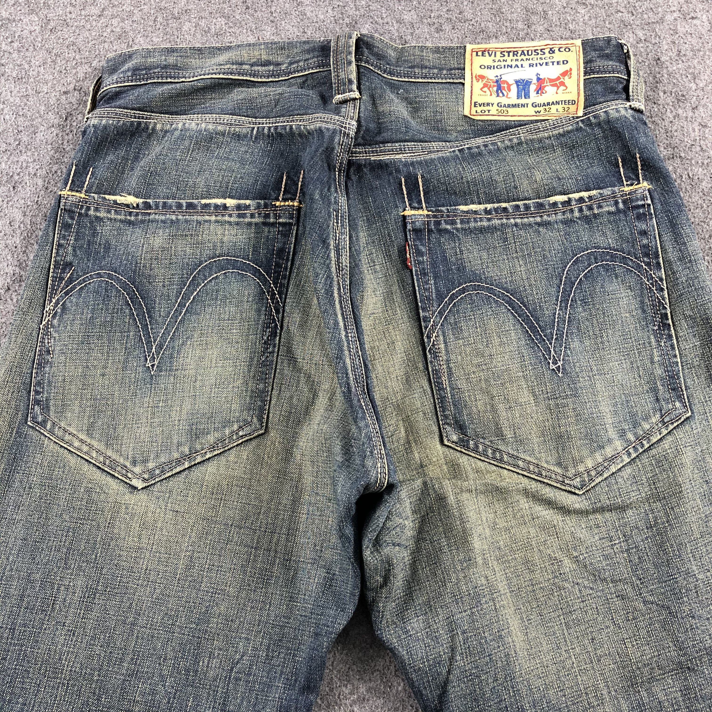 Levi's Vintage 90s Blue Wash Levis 503 Jeans-J1862 Size US 32 / EU 48 - 4 Thumbnail