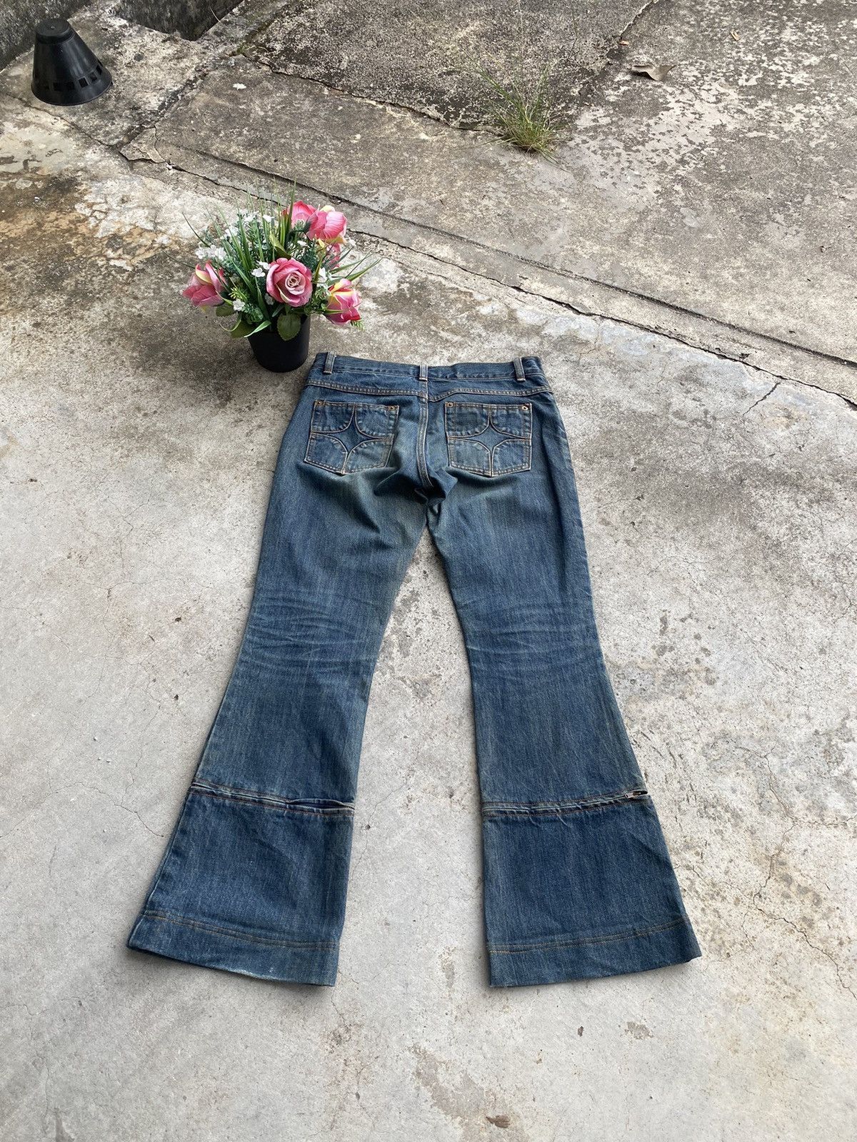 If Six Was Nine 🇯🇵 Vintage Maitresse Flare Denim - Zipper Boot Cut Size 31" - 5 Thumbnail