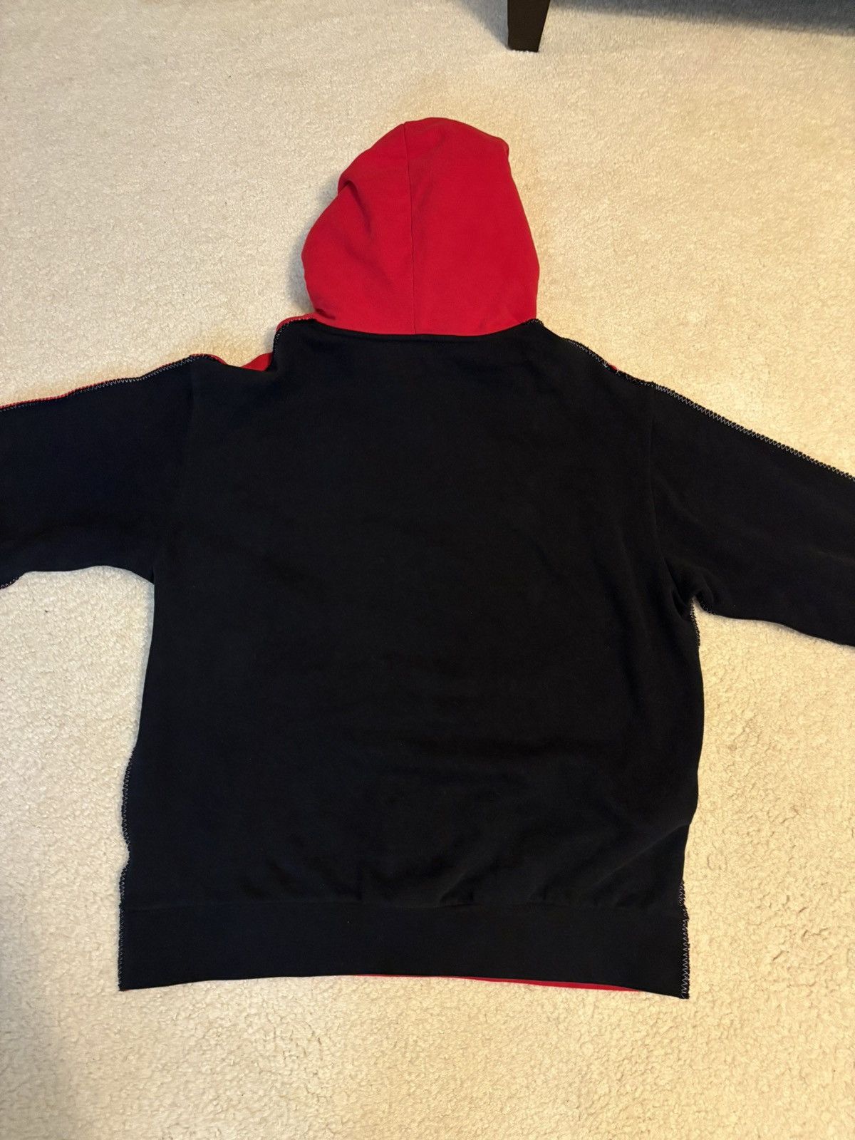 Marni Marni Two Tone Split Cotton Sleeve Hoodie Red Black Size US M / EU 48-50 / 2 - 5 Thumbnail