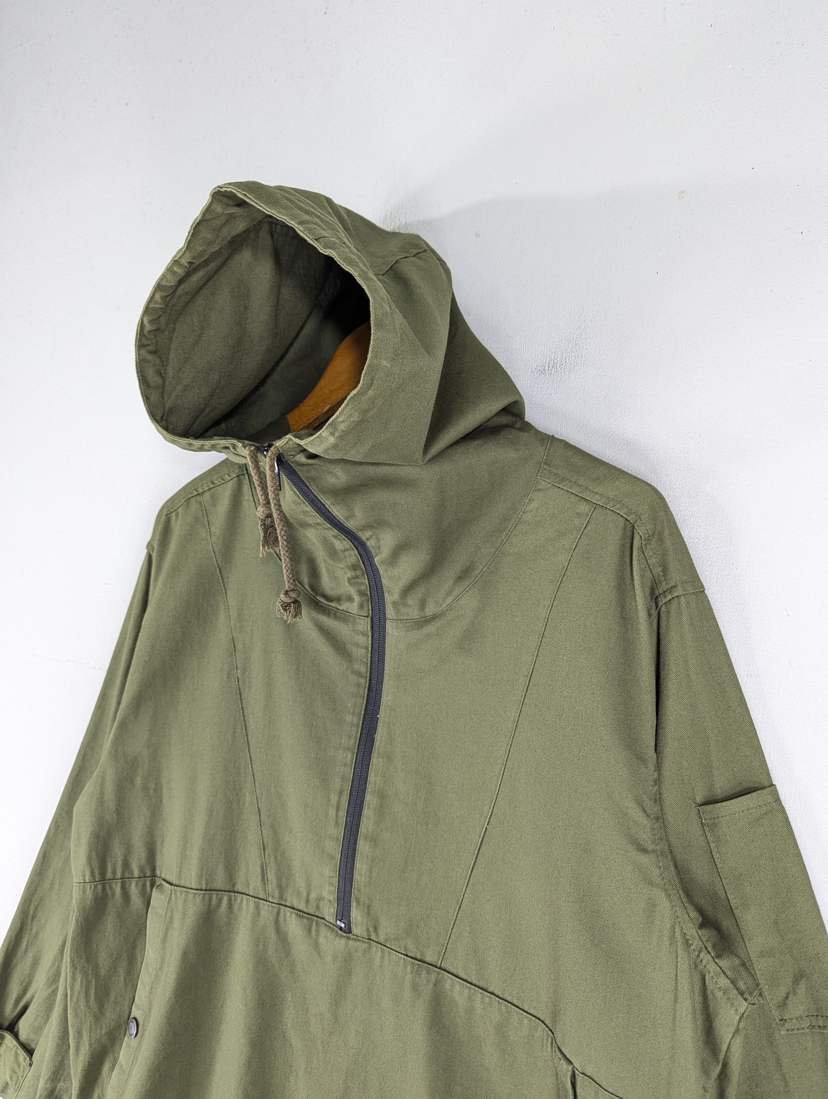 Japanese Brand Fieldcore Green Army Anorak Halfzipper Hoodie Jacket Size US L / EU 52-54 / 3 - 7 Thumbnail