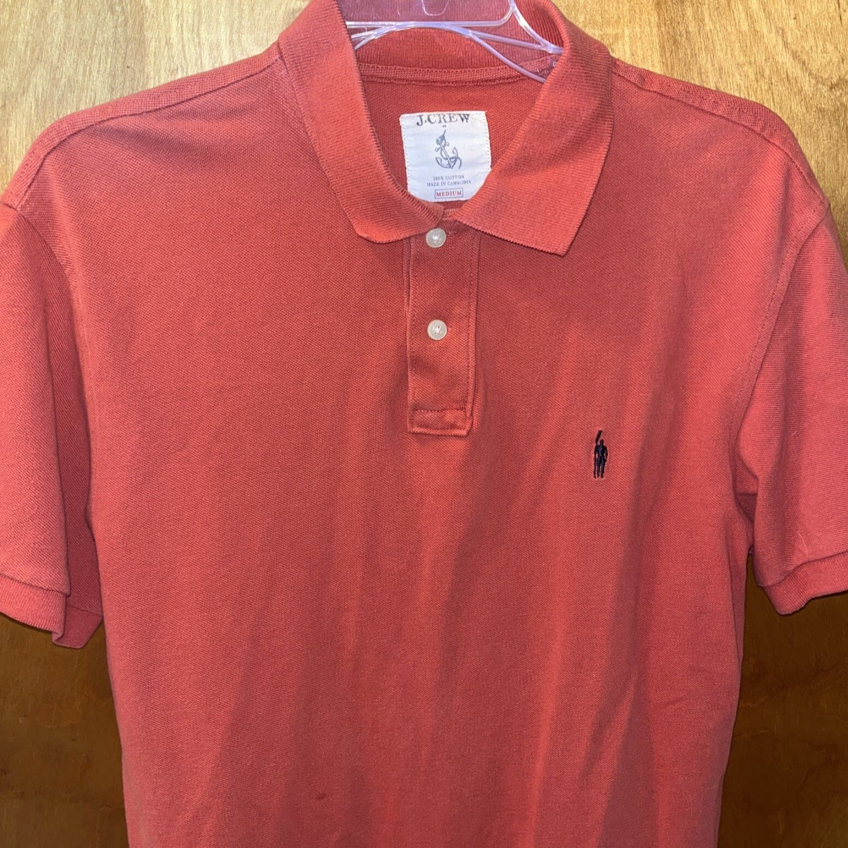 J.Crew J.Crew Men's Medium Orange Short Sleeve Polo Oarsmen Shirt, Classic Logo, Casual Wear Size US M / EU 48-50 / 2 - 2 Thumbnail