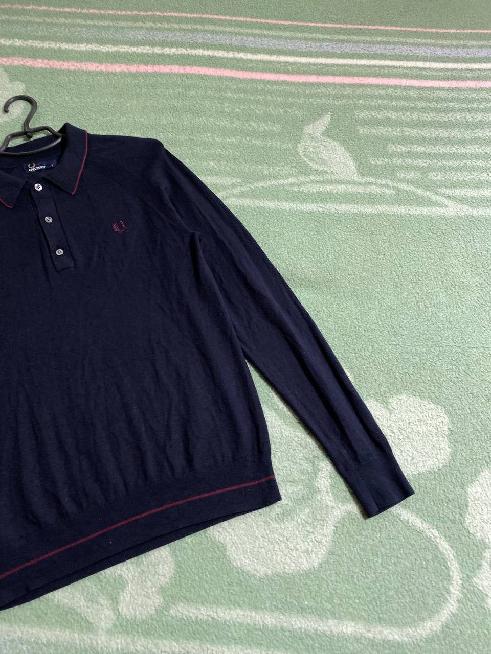 Fred Perry × Vintage Fred Perry 90s Vintage Mens Crew Neck Rugby Sweatshirt Size US S / EU 44-46 / 1 - 9 Thumbnail
