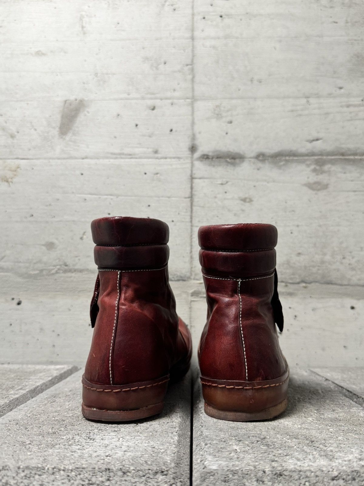 A1923 A Diciannoveventitre Burnt Red Leather Boots Size US 8.5 / EU 41-42 - 3 Thumbnail