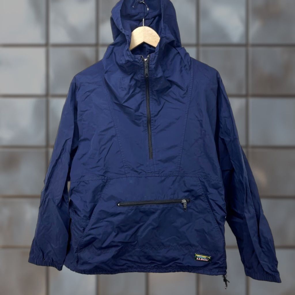 Vintage VINTAGE LL Bean Jacket Windbreaker Hooded Anorak Nylon Medium Blue 90s Mens Size US M / EU 48-50 / 2 - 1 Thumbnail