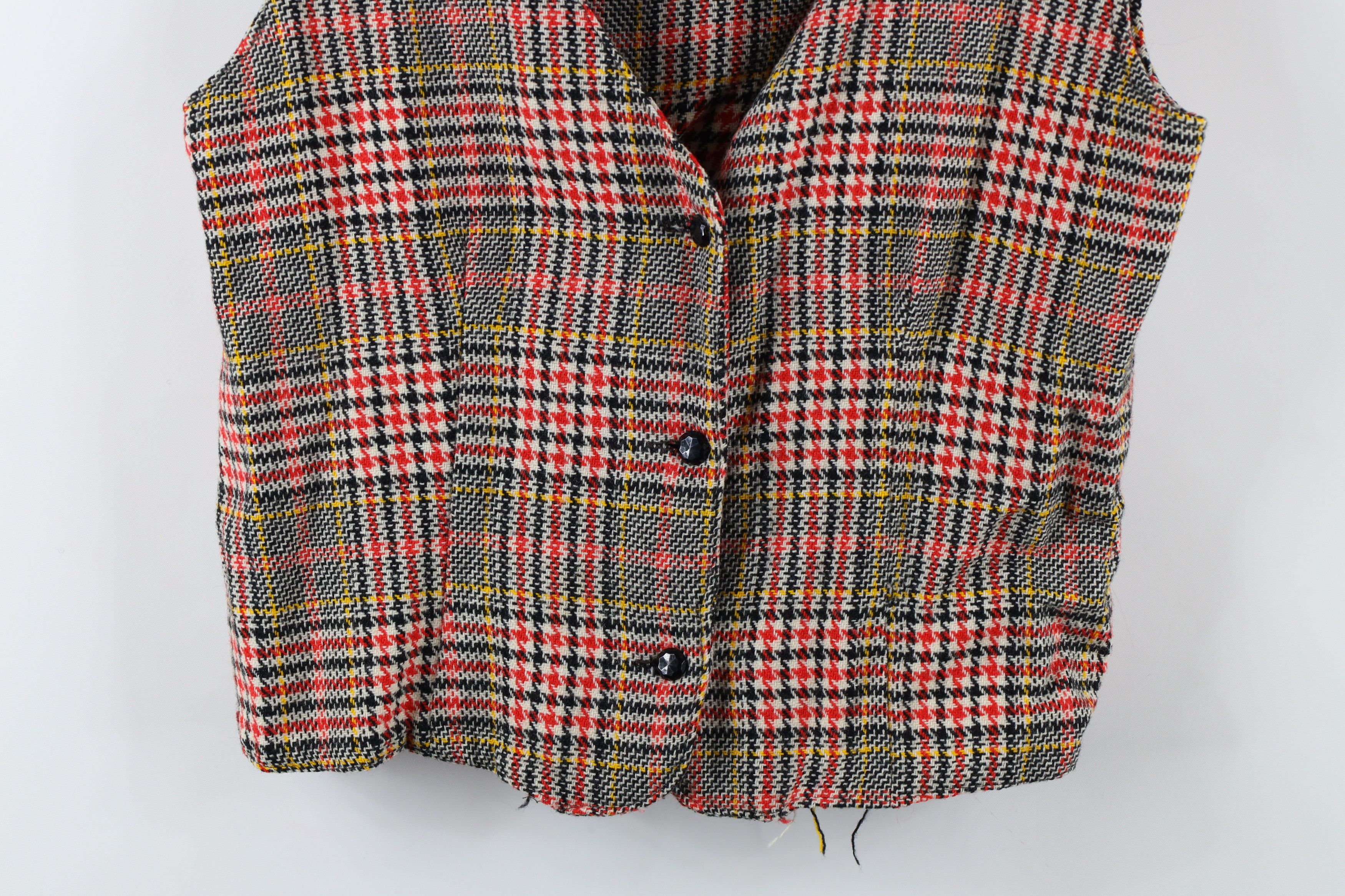 Vintage Vintage 60s 70s Streetwear Tweed Houndstooth Vest Jacket Size S / US 4 / IT 40 - 3 Thumbnail