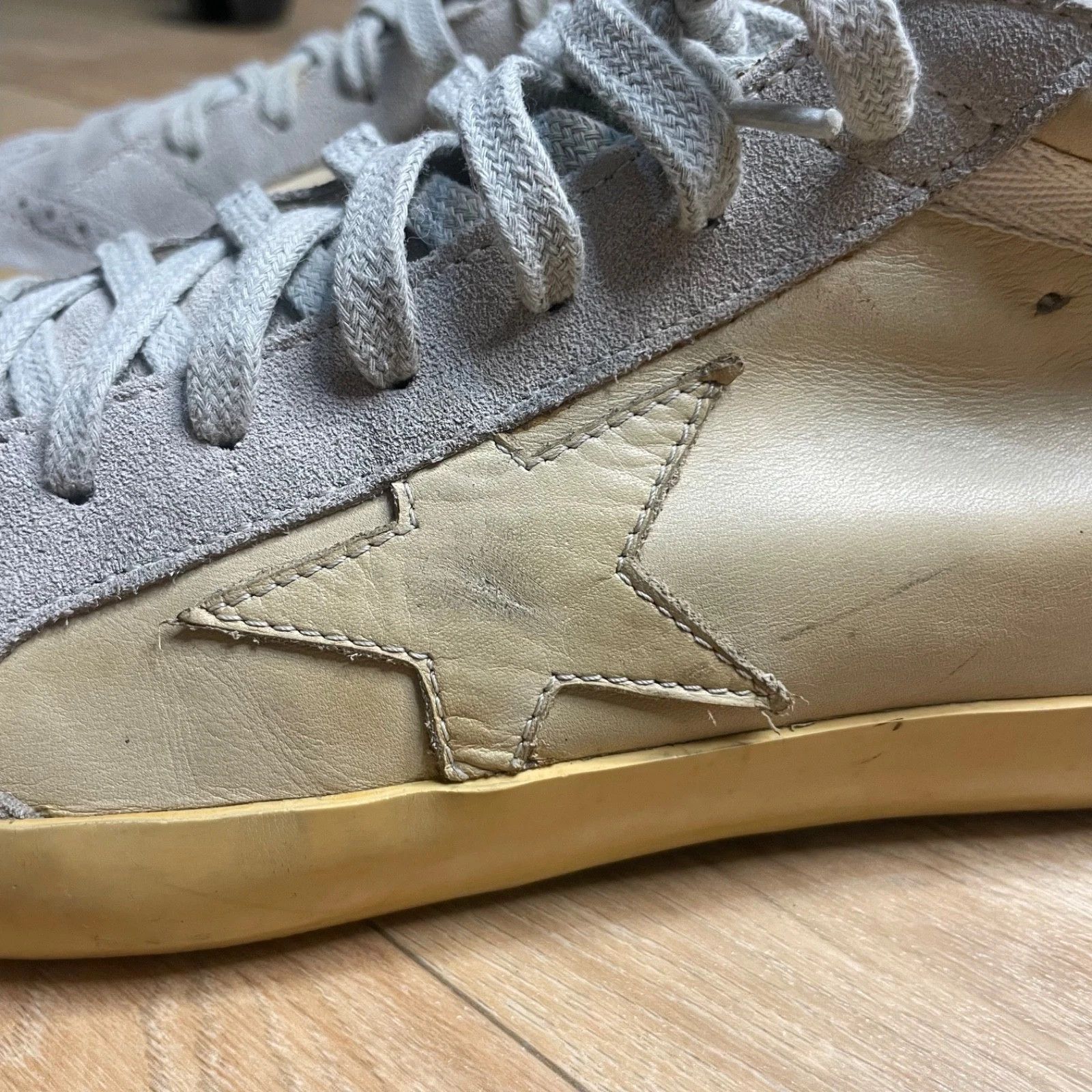 Golden Goose Golden Goose Sneakers MID STAR GGDB High Top Leather BEIGE Size US 10 / EU 43 - 5 Thumbnail