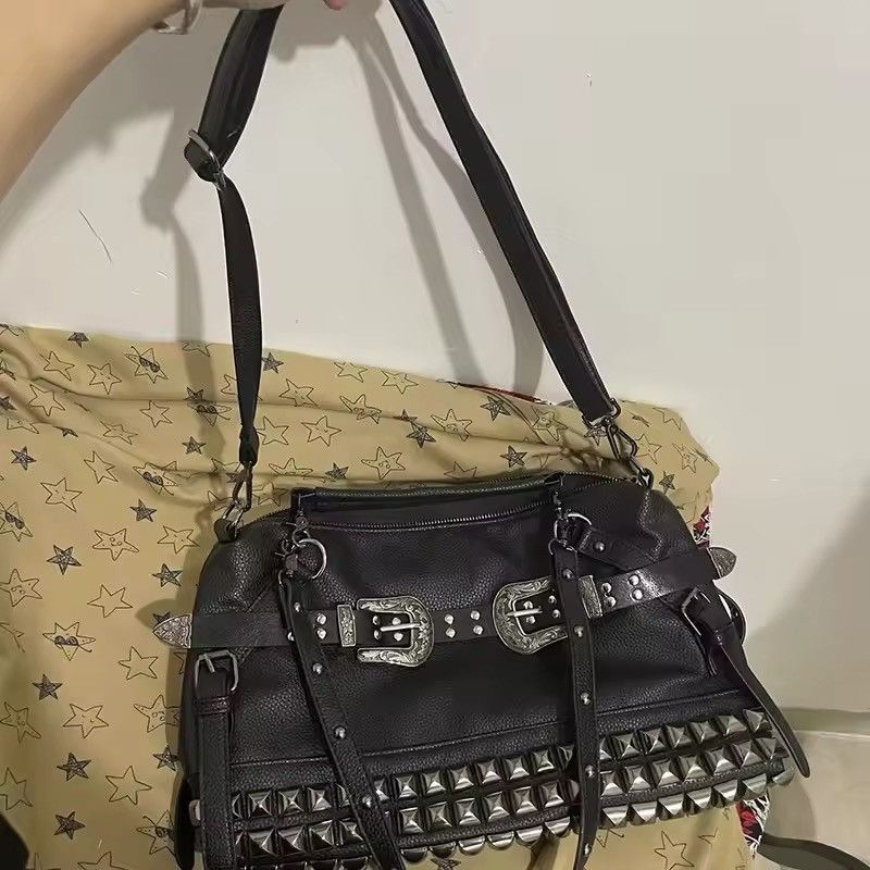 Designer Streetwear Gothic Punk Capacity Cowboy Shoulder Handbag Bag Size ONE SIZE - 2 Thumbnail