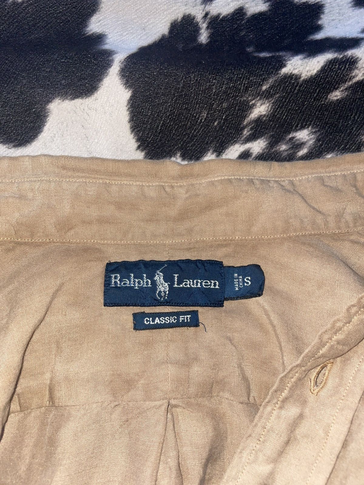 Ralph Lauren Linen Silk blend short sleeved button down shirt tan Size US S / EU 44-46 / 1 - 3 Thumbnail