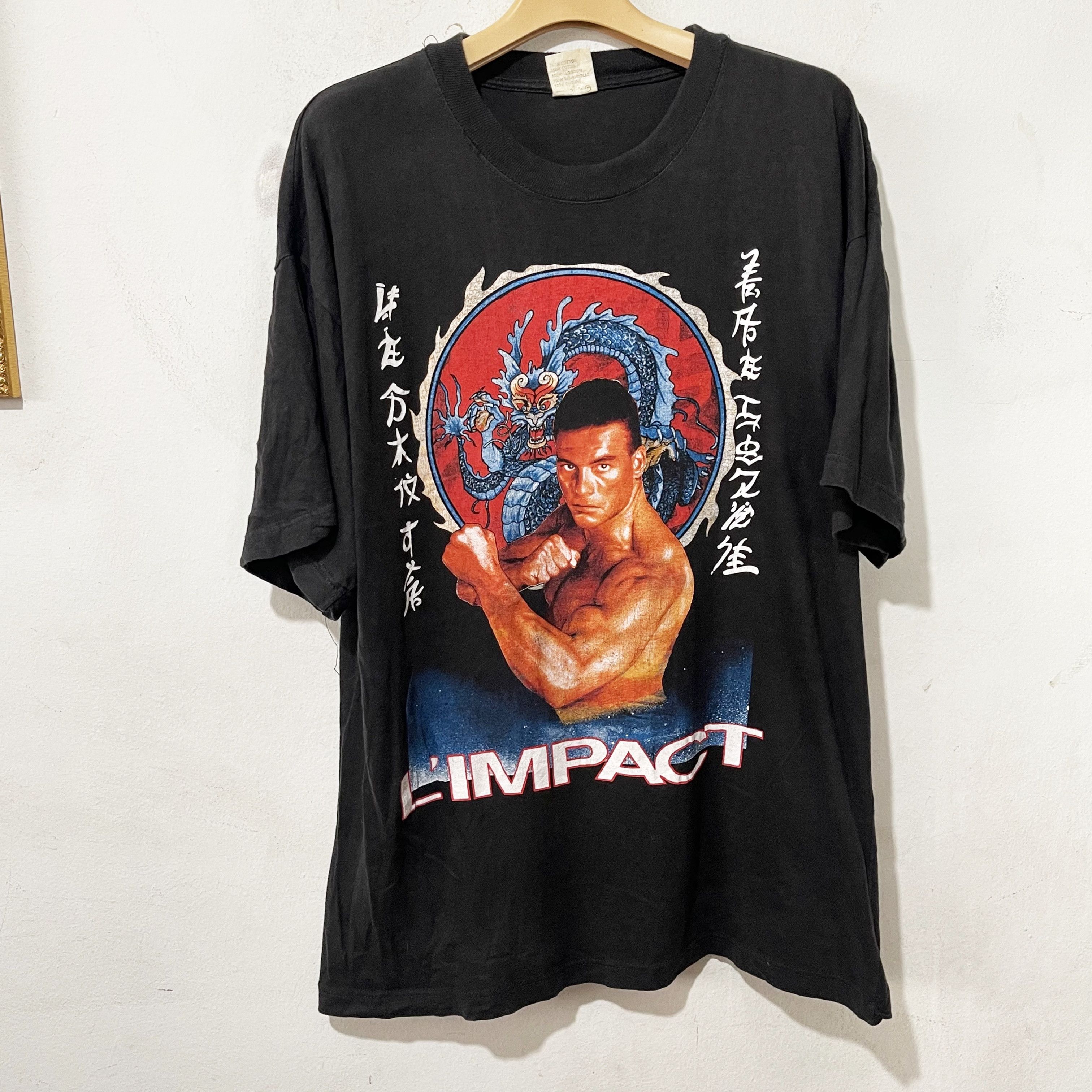 Vintage Vintage 90s Van Damme L’Impact Martial Arts T-Shirt Size US L / EU 52-54 / 3 - 1 Thumbnail