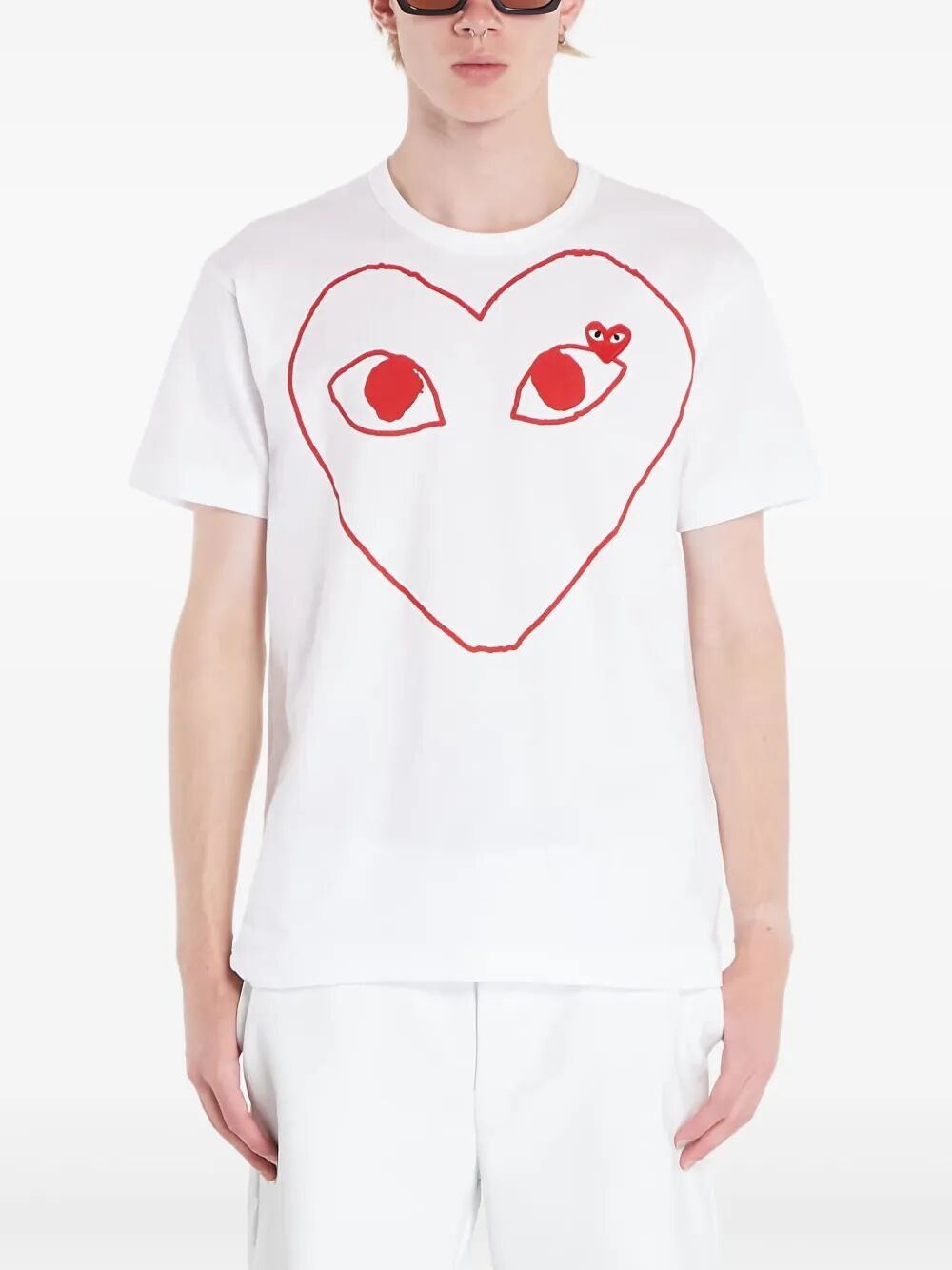 Comme des Garcons PLAY "RED EMBLEM RED HEART" T-SHIRT Size M / US 6-8 / IT 42-44 - 1 Thumbnail