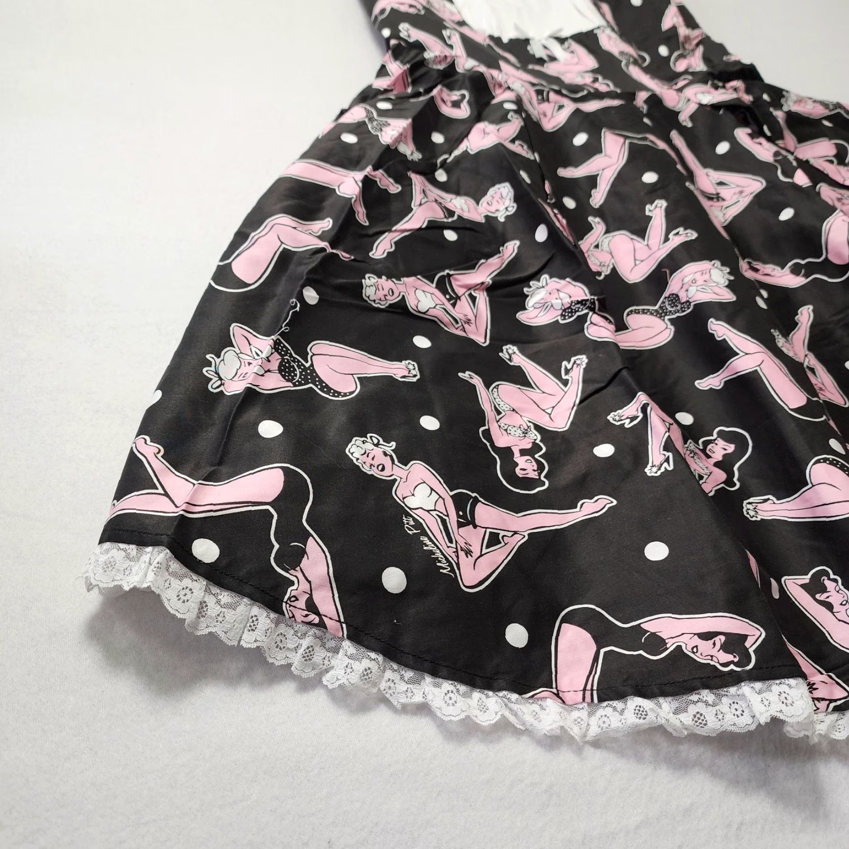 Etro VINTAGE Pinup Couture Dress Flare XL Black 50s Retro Halter Lace Trim Rockabilly Womens Size XL / US 12-14 / IT 48-50 - 3 Thumbnail