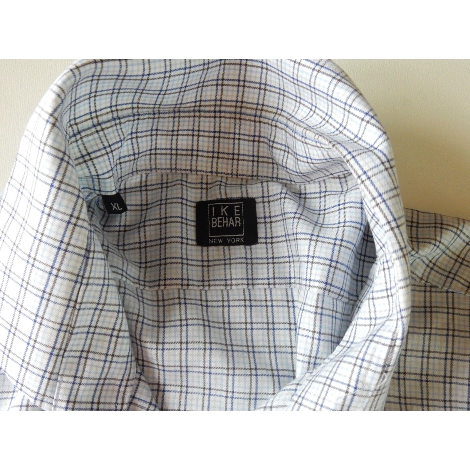 Ike Behar VINTAGE Ike Behar Men's Shirt Short Sleeve Button-Up Cotton Plaid XL Blue Size US XL / EU 56 / 4 - 3 Thumbnail