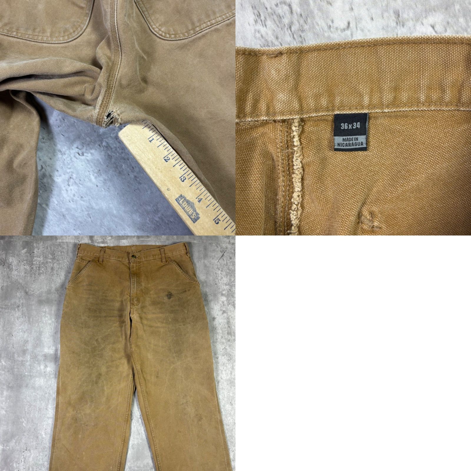 Carhartt VINTAGE Carhartt Mens Tan Canvas Carpenter Work Pants Double Knee Distressed Size 32x33 Mens Size US 32 / EU 48 - 8 Thumbnail