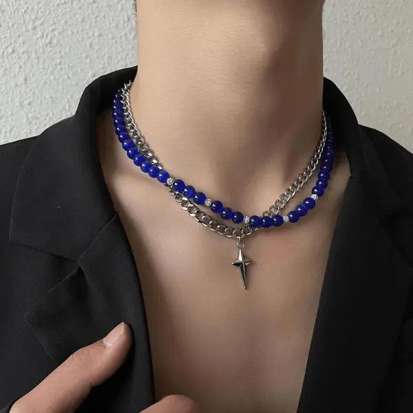 Jewelry Double Layered Blue STAR Necklace Size ONE SIZE - 2 Thumbnail