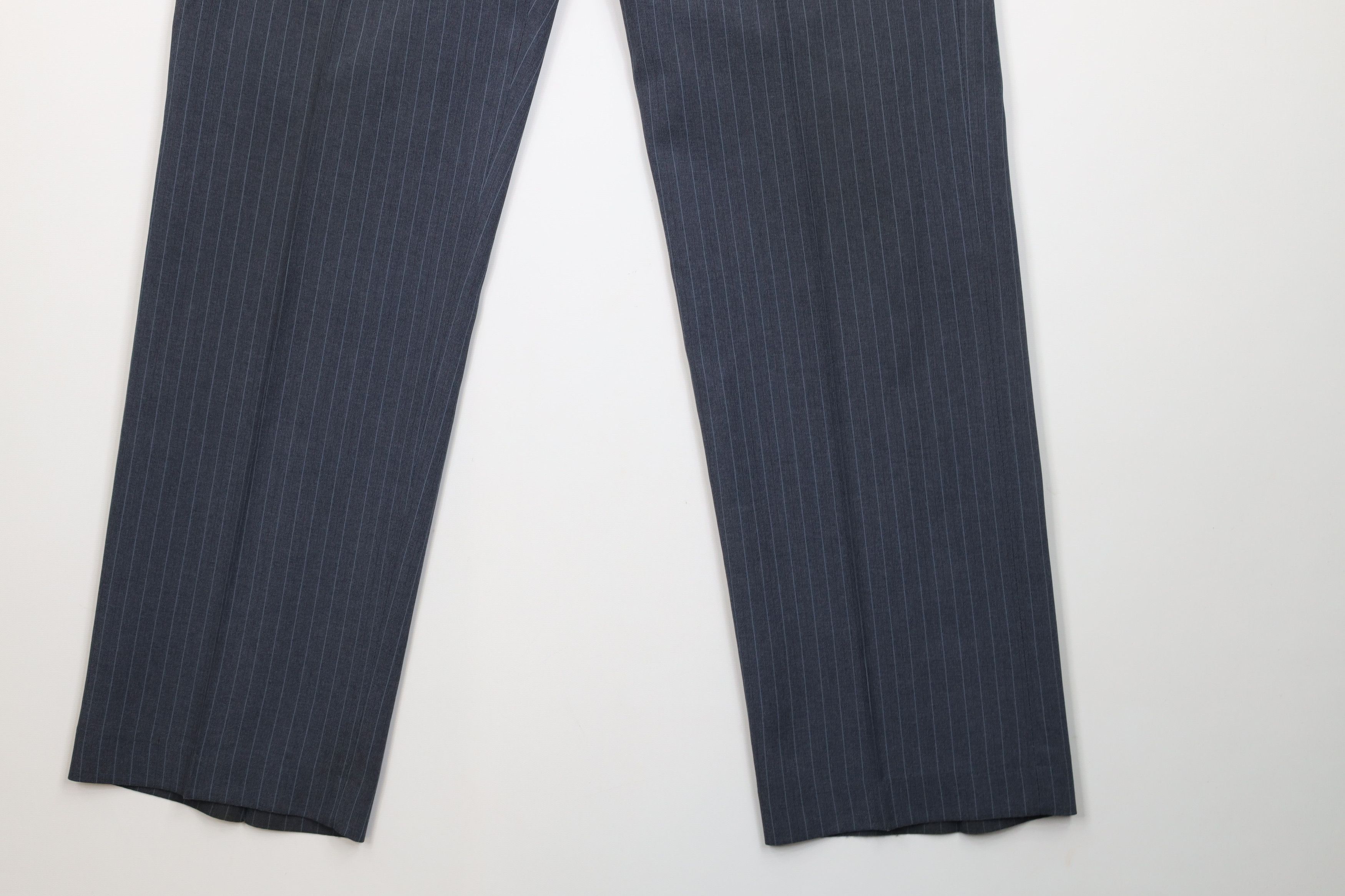 Vintage Vntage 70s Streetwear Pinstriped Knit Wide Leg Chino Pants Size US 34 / EU 50 - 4 Thumbnail