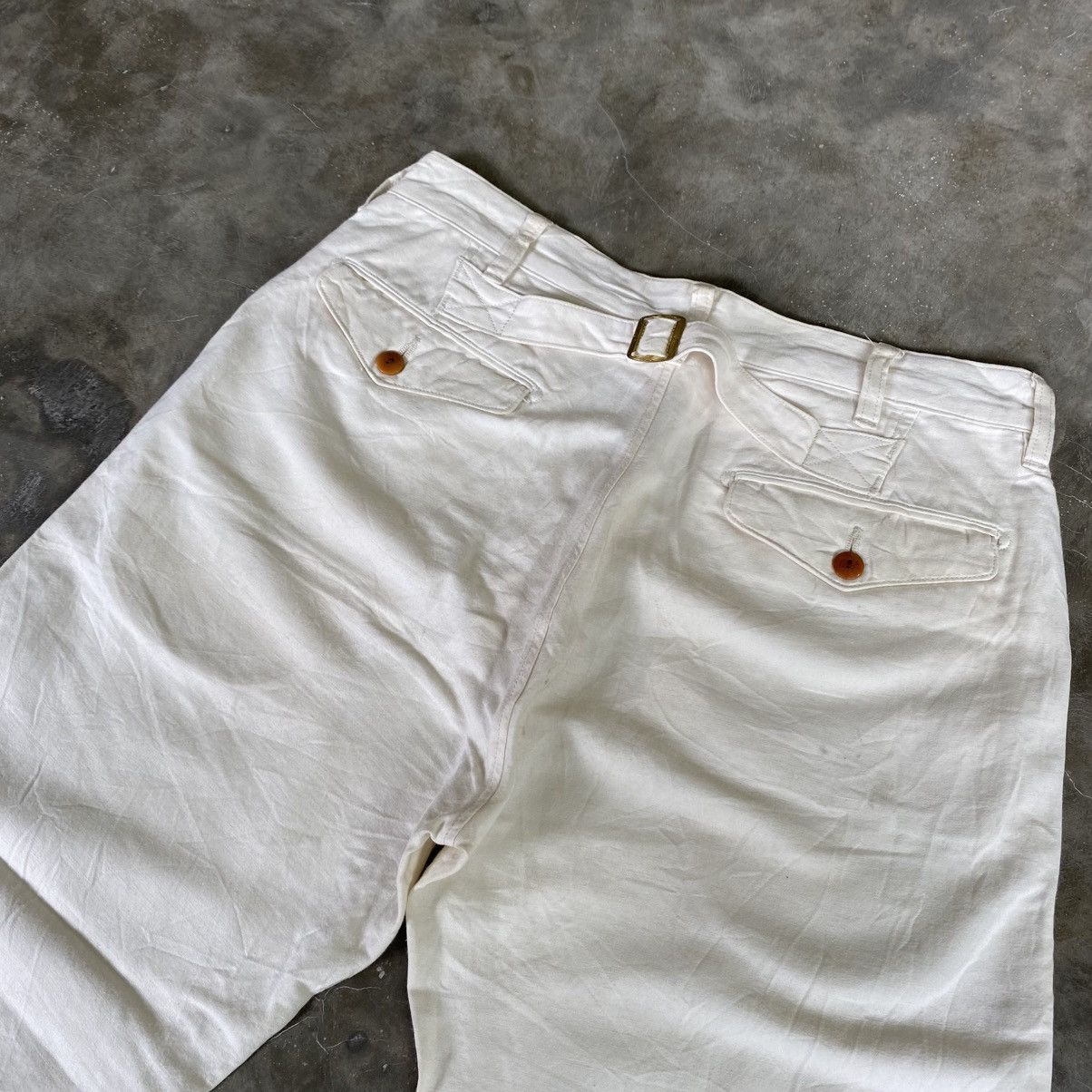 Japanese Brand 2000s Sanca White Back Buckle Pants Size US 28 / EU 44 - 5 Thumbnail