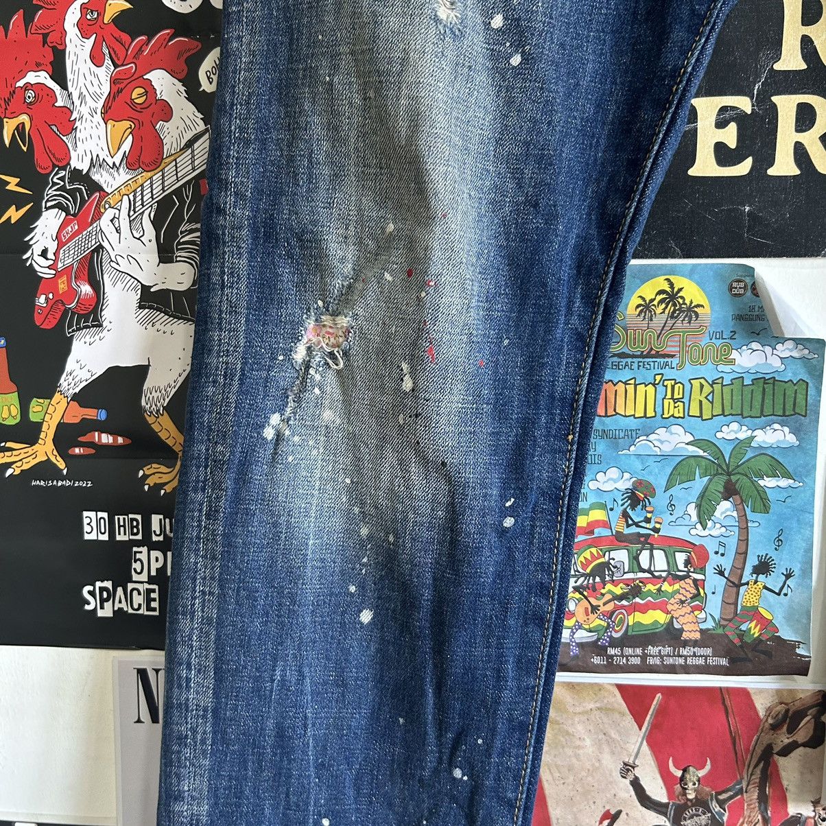 Dsquared2 Vintage Dsquared2 Paint Splash Patches Distressed Denim Size US 37 - 8 Thumbnail
