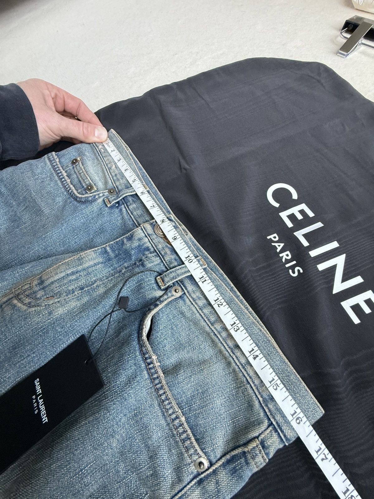 Saint Laurent Paris Holy Grail SS15 Saint Laurent Lenny Kravitz crash rip jeans Size US 31 - 5 Thumbnail