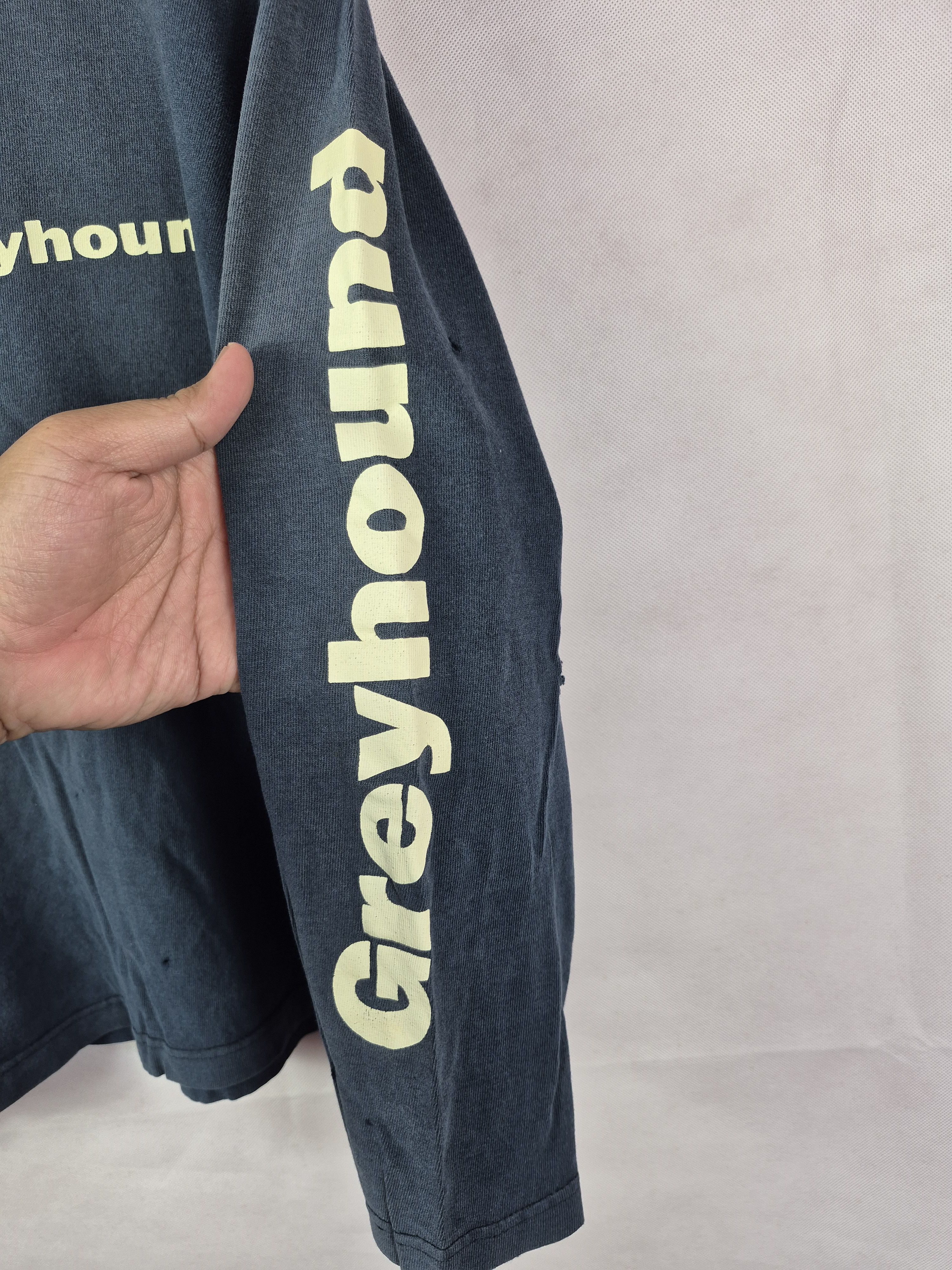 Vintage 🔥 Vintage Greyhound Longsleeves Distressed Tee Size US M / EU 48-50 / 2 - 6 Thumbnail