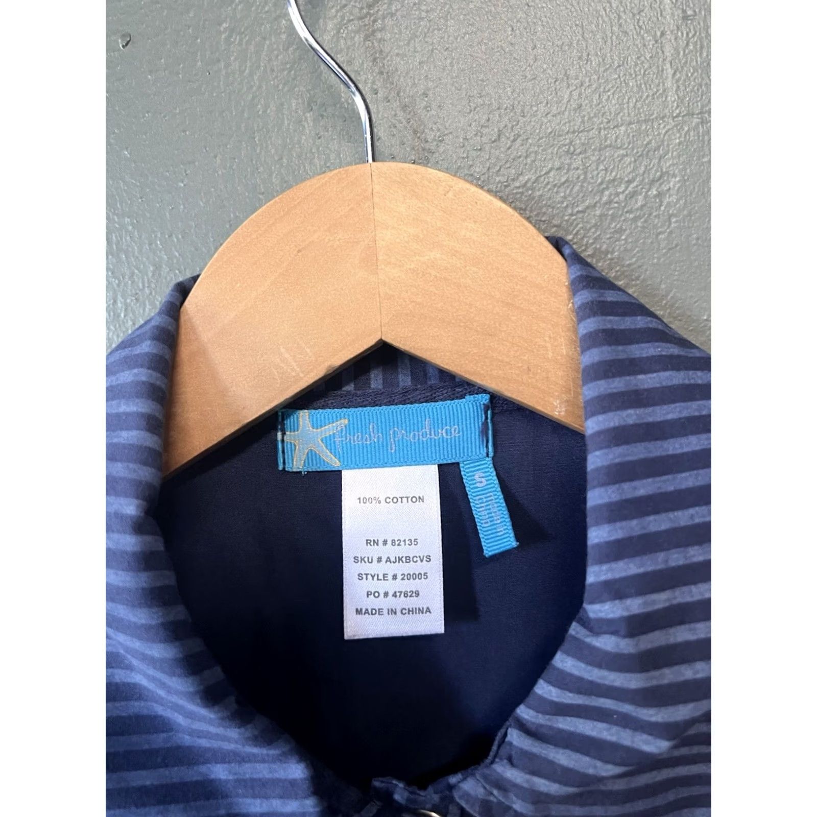 Vintage Fresh Produce Womens Blue Striped Long Sleeve Button-Up Shirt Size S Size S / US 4 / IT 40 - 3 Thumbnail