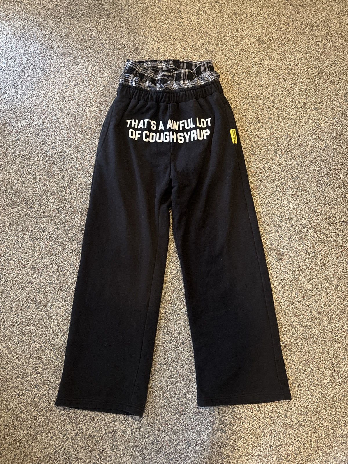 Awful Lot of Cough Syrup Black Sweatpants LARGE