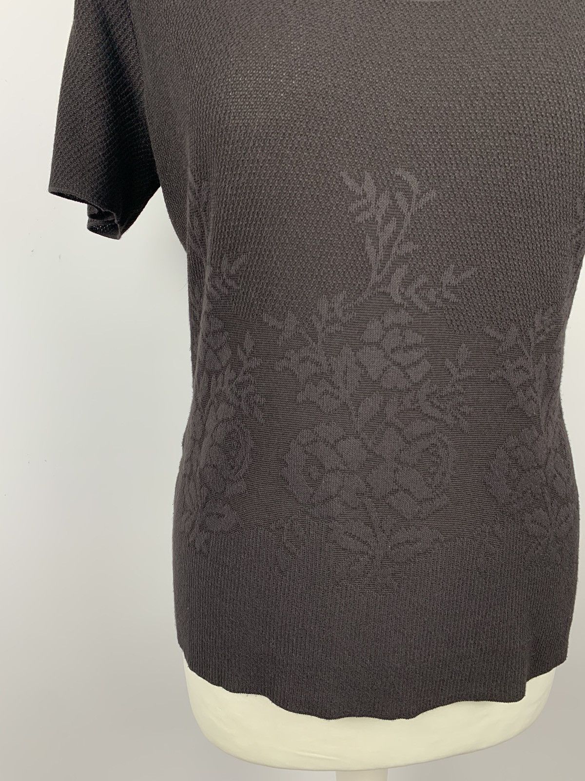 Weekend Max Mara Weekend Max Mara Knit T-Shirt Short Sleeve Brown Flower Y2K Size L / US 10 / IT 46 - 4 Thumbnail