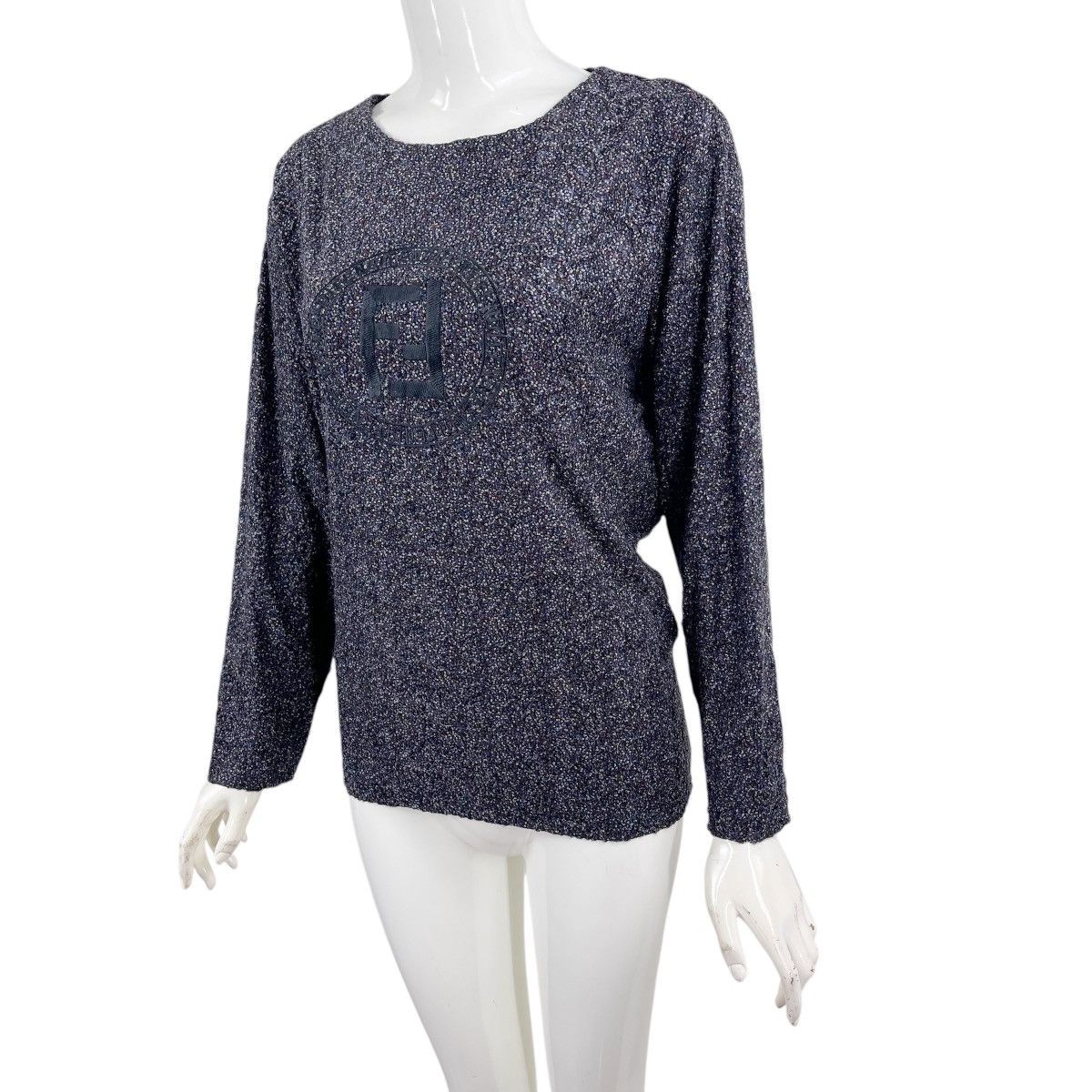 Fendi × Vintage 90’s Fendi Embroidered Big Logo Knitted Sweater Size M / US 6-8 / IT 42-44 - 3 Thumbnail