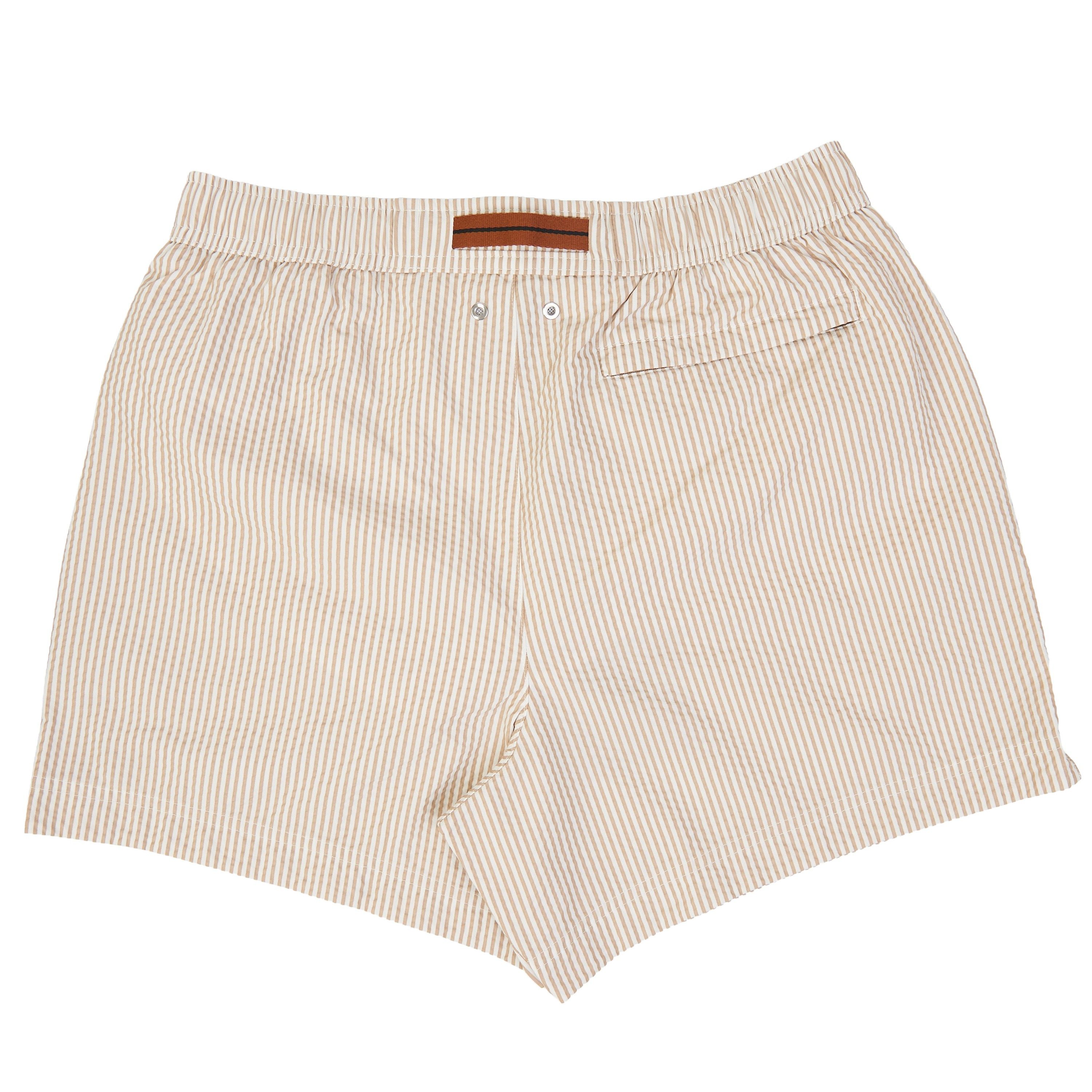 Ermenegildo Zegna Beige Striped Swim Trunks Size S Size US 28 / EU 44 - 2 Thumbnail